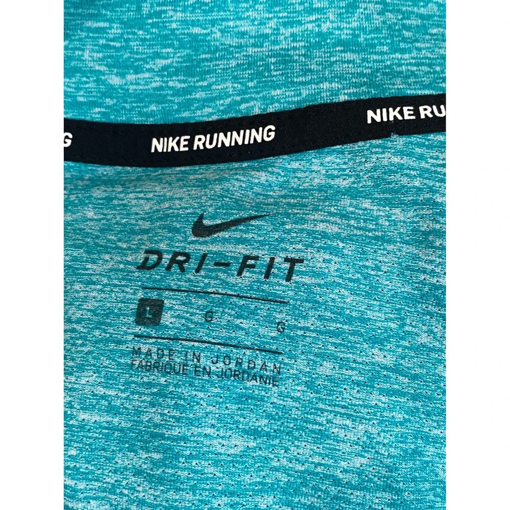 Nike Running Dri-FIT Womens Teal Heather 1/4 Zip Pullover Large